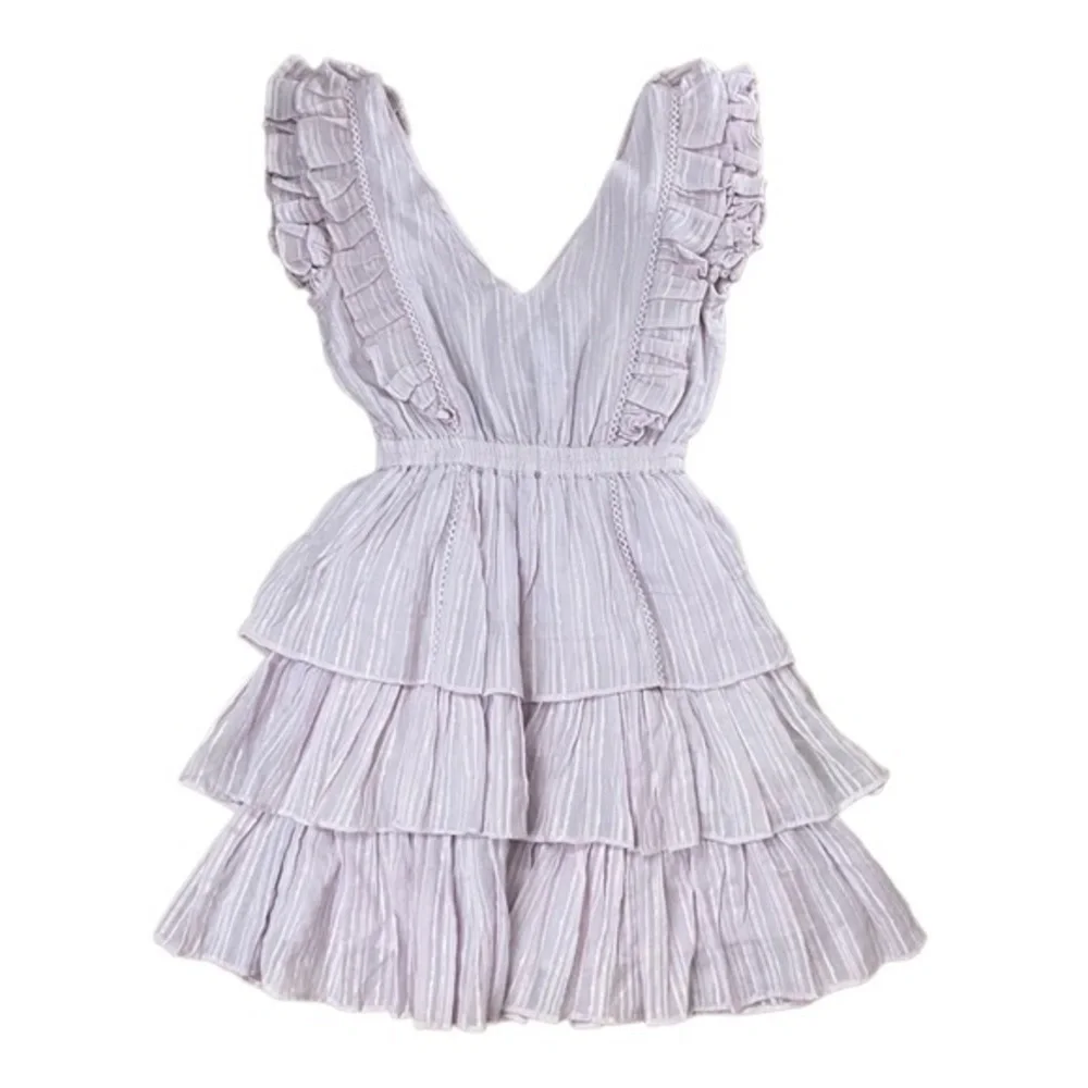 NWT House of Harlow 1960 Lavender Shimmer Ruffle Dress Size XS - Picture 10 of 10